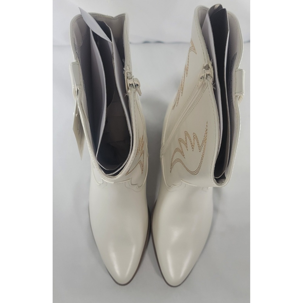 No Boundaries Western Boots Women's Size 11 White Embroidered W/Side Zipper NIB - Picture 4 of 11